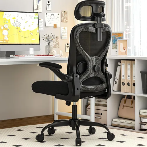 Miniatura 9 de Sillas de escritorio de oficina en casa, silla de oficina ergonómica con soporte lumbar y reposacabezas 3D, silla de escritorio para computadora