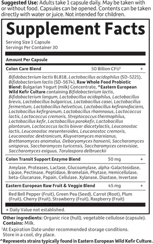 Miniatura 6 de Garden of Life Probióticos para mujeres y hombres – Probióticos crudos para el cuidado del colon 50 mil millones de UFC y enzimas, estable una vez