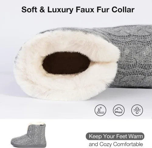 Miniatura 3 de HomeTop Women's Fuzzy Memory Foam Boot Slippers with Indoor Outdoor Rubber Sole