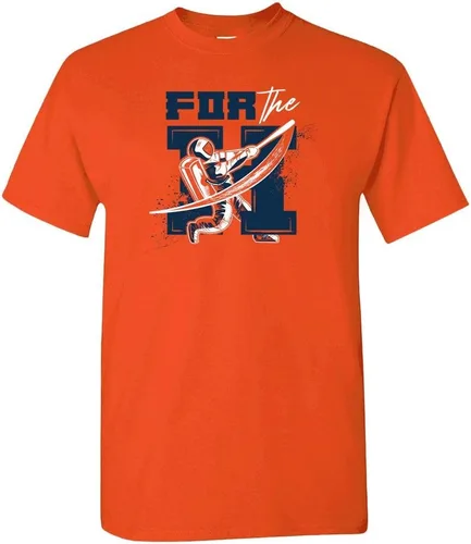 Crush City Houston Space City Astronaut - Camiseta de hombre para fanáticos del béisbol La H - Camisa naranja