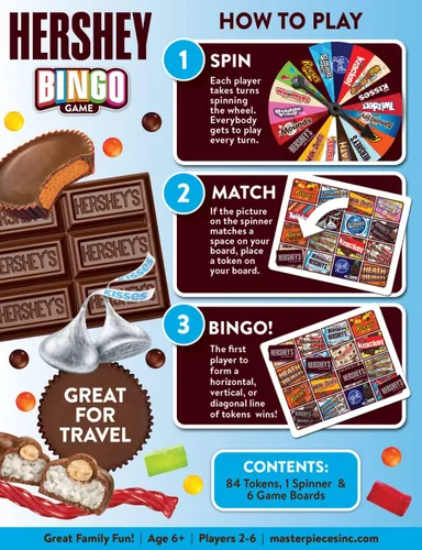 Miniatura 3 de MasterPieces Juegos para niños - Juego de bingo Hershey's Chocolate