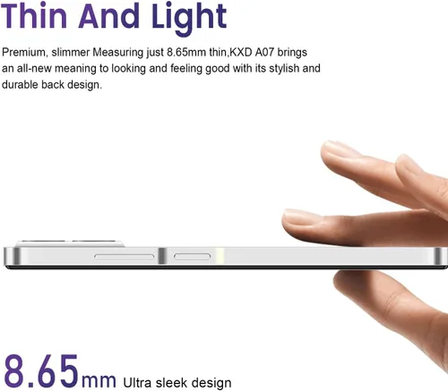 Miniatura 9 de KXD A07 - Teléfono celular desbloqueado Android 12, teléfonos inteligentes rápidos de 4500 mAh 10 W, 13 MP+8 MP, 6.52 pulgadas HD+, 4 GB + 64 GB/SD