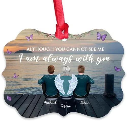 Miniatura 18 de Gossby Adorno conmemorativo de Navidad personalizado – Pérdida de padre estoy siempre contigo (padre, hija) personalizado para decoración de árbol