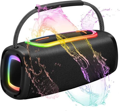 Altavoz Bluetooth de 60 W, tiempo de reproducción de 36 horas, 6000 mAh, BT5.4, altavoz inalámbrico portátil con sonido estéreo fuerte, impermeable