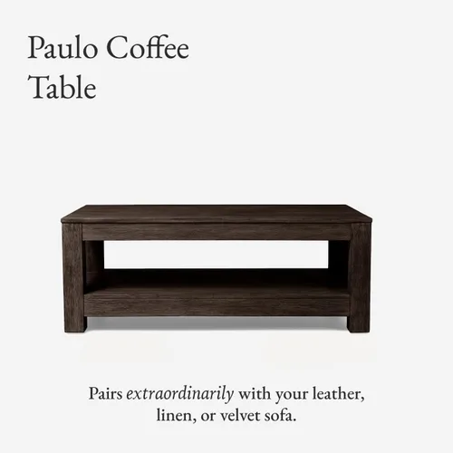 Miniatura 6 de Maven Lane Paulo - Mesa de centro rectangular de 18 pulgadas con almacenamiento, madera maciza marrón, ideal para sala de estar y sala de estar