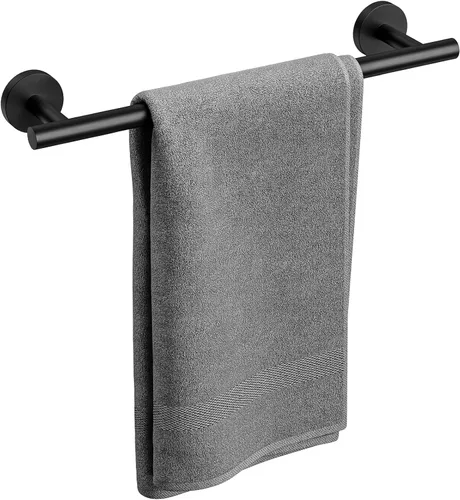 Toallero negro mate de 18 pulgadas, toallero de baño grueso, toallero montado en la pared, barra de toalla de acero inoxidable SUS304, decoración