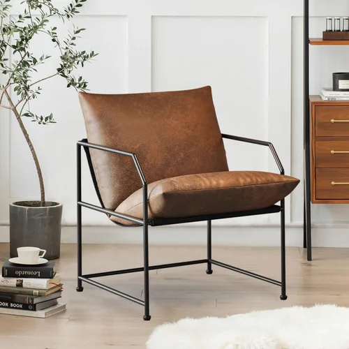Silla decorativa para sala de estar, sillas cómodas de lectura para dormitorio, silla tapizada de salón, silla de estilo moderno de mediados de