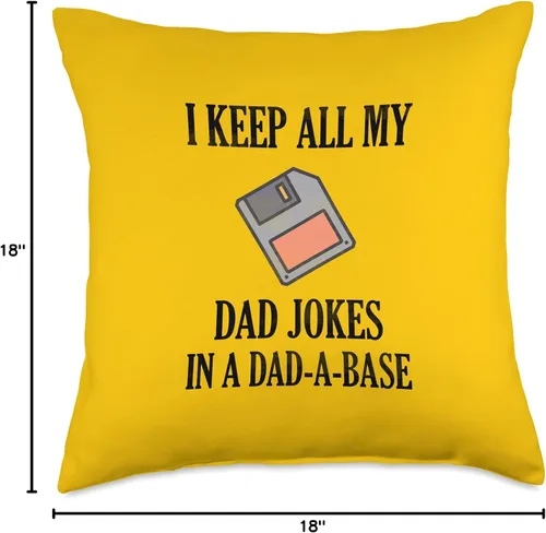 Miniatura 4 de Sailor Nostalgia Gifts I Keep Jokes in A Dad-A-Base - Almohada divertida de regalo para padre, 18 x 18 pulgadas, multicolor