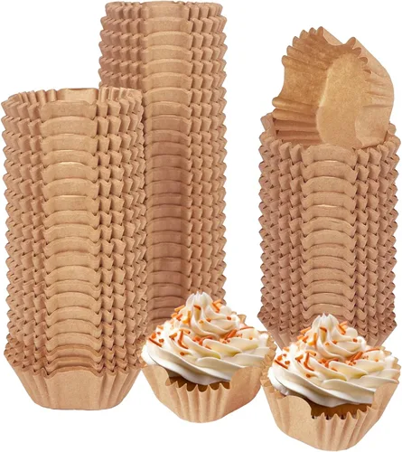 Miniatura 11 de qiqee 300 unidades de forros para magdalenas jumbo naturales forros para muffins de tamaño jumbo tazas para hornear de papel de tamaño jumbo sin