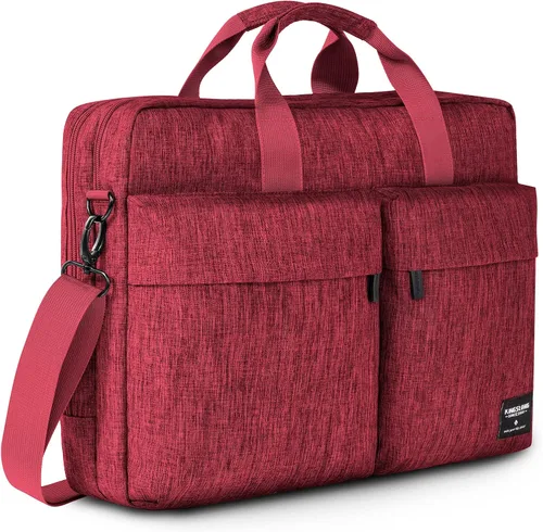 Miniatura 8 de KINGSLONG Maletín para laptop de 17.3 pulgadas para hombres y mujeres, bolsa de mensajero para laptop con correa para el hombro, bolsa cruzada