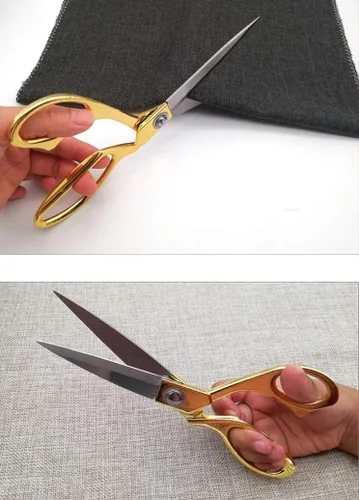 Miniatura 3 de Tijeras de sastre afiladas de acero inoxidable para ropa, tijeras de costura de tela, tijeras de cocina ajustables, color dorado (9.5 pulgadas)