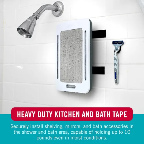 Miniatura 6 de VELCRO Brand Cinta de montaje de cocina y baño. Resistente a la humedad para instalar accesorios de ducha y decoración de baño. Rollo resistente