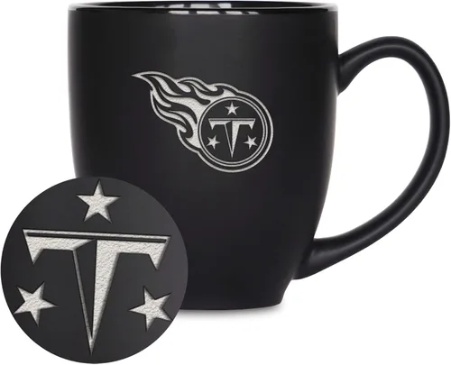 Miniatura 37 de Rico Industries Taza Bistro Mate Negra de Fútbol Americano NFL de 15 onzas - Para Bebidas Calientes o Frías - Logotipo del Equipo Grabado para una