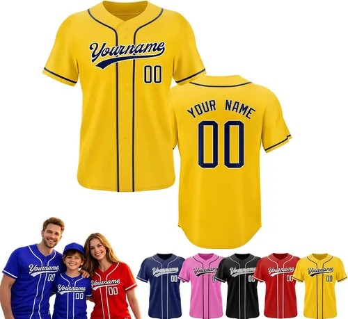 Miniatura 11 de Camiseta de béisbol personalizada, nombre del equipo, número de equipo, logotipo, camisetas impresas cosidas, uniformes deportivos, regalos