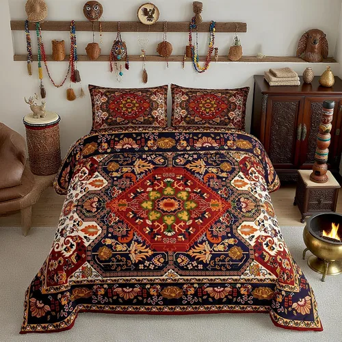 Miniatura 25 de Juego de ropa de cama Happy Camping de Homewish, tamaño individual, con diseño de osos cazadores y pinos, para niños, hombres, adultos, decoración