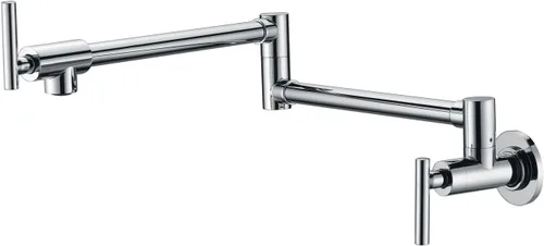 Miniatura 13 de SUMERAIN Grifo de llenado de ollas de montaje en pared, grifo de cocina de bronce aceitado, oscilación de doble articulación y palancas de cierre