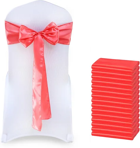 Miniatura 44 de MDS Bandas de Satén para Sillas, Paquete de 50, 7"x108" Cada Una, Lazos Decorativos de Cinta para Respaldos de Sillas para Fiestas de Navidad, Cena