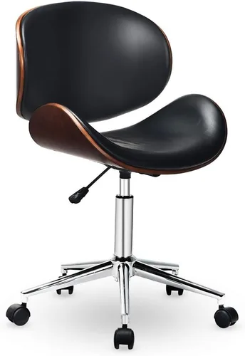 Miniatura 9 de GOODALLIN - Silla de oficina ajustable y moderna de mediados de siglo con asiento / respaldo curvo, silla ejecutiva giratoria, silla de computadora