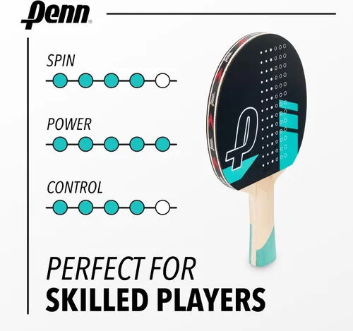Miniatura 4 de Penn - Juego de palas de ping pong para 4 jugadores, 4 paletas 5.0, 6 bolas de 3 estrellas, 2 bolsas de almacenamiento, goma de grado profesional