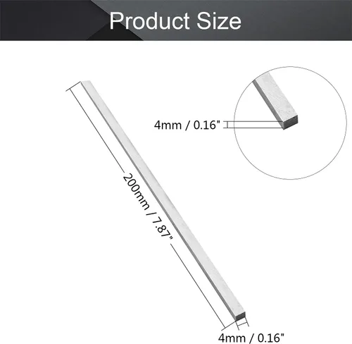 Miniatura 2 de Utoolmart Broca de herramienta de torno HSS 0.157 in x 0.157 in x 7.874 in Torno cuadrado Torno Herramienta de torneado en blanco de acero de alta
