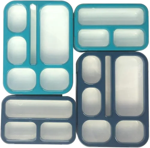 Miniatura 4 de Lonchera Bento Box y recipientes para aperitivos para niños y niñas Kits de recipientes de porciones a prueba de fugas sin BPA Juego económico