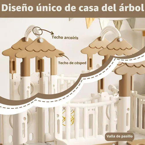 Miniatura 3 de XJD Tobogán 9 en 1 para niños pequeños, tobogán de selva con aro de baloncesto, túnel y espacio de almacenamiento, interior y exterior para niños