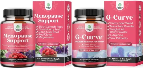 Paquete de suplemento completo de menopausia herbaria para sudores nocturnos, estado de ánimo con Dong Quai Vitex Casto, Cohosh Negro y G Curve