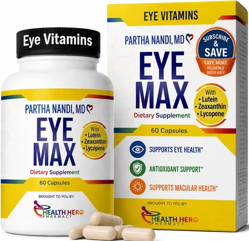 Luteína, zeaxantina, suplemento de visión ocular de licopeno para apoyo completo de los ojos - Ácido lipoico y zinc - Apoya la salud macular,
