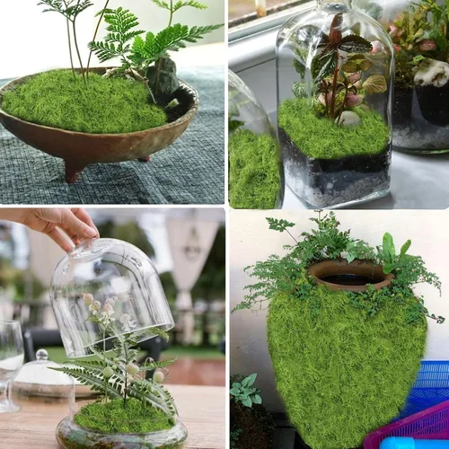 Miniatura 7 de Musgo verde falso para plantas en maceta, musgo artificial, musgo verde para manualidades para decoración de manualidades, arte en maceta