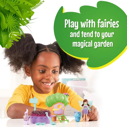 Miniatura 2 de My Fairy Garden Nettles' Nook Mini Terrarium - Pequeño jardín con hada de sombra y muñeca de gato - Cultiva tu propio mini kit de jardín - Juego