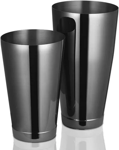 ETENS Boston - Coctelera negra, latas de coctelera pesadas, juego de coctelera de bar para barman - Mezclador de bebidas de acero inoxidable para