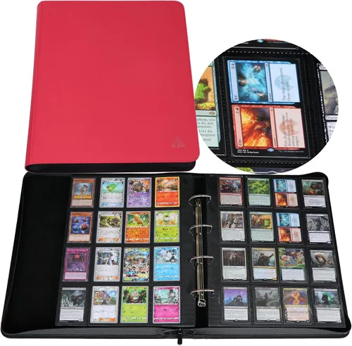 Miniatura 11 de Carpeta de tarjetas coleccionables 2000, carpeta de tarjetas de 16 bolsillos con anillas en D para tarjetas 2016, carpeta grande de colección