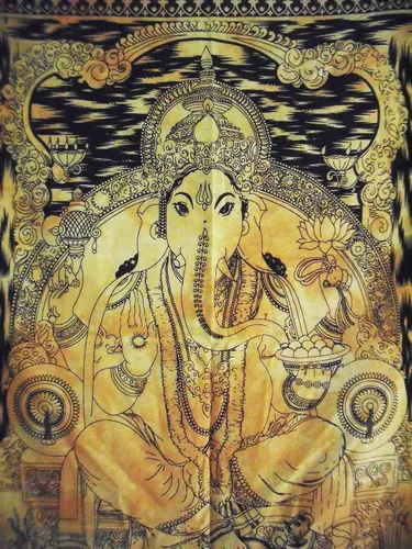 Miniatura 5 de Póster tradicional Jaipur Tie Dye Lord Ganesha, decoración de pared india, tapiz hippie, bohemio para colgar en la pared, decoración de dormitorio