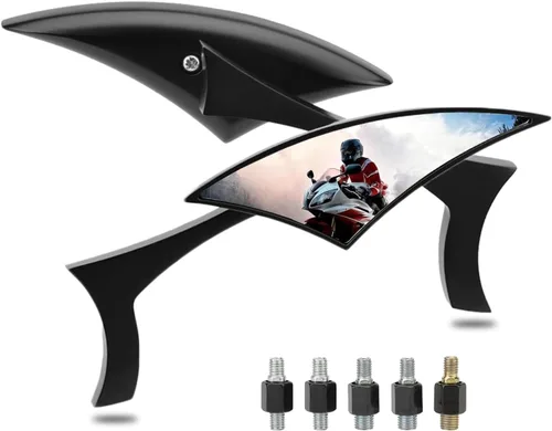 Miniatura 8 de LKV Espejos para Motocicleta - Espejos Retrovisores Universales de 8 mm y 10 mm, Vista Trasera Lateral, Ajustables 360 Grados, para Manillar Harley