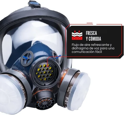 Miniatura 3 de Parcil Distribution Full Face Respirator Mask - Air Purifying, Organic Vapor & Particulate - Industrial Use - CE Tested Pt-100 Transparente