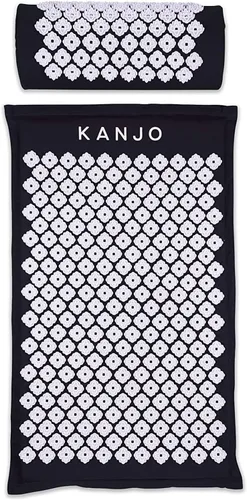 Kanjo Juego de alfombrilla de acupresión y almohada para aliviar el dolor de espalda y alivio del dolor de cuello, con puntos de presión para Ónix