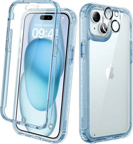 Miniatura 52 de Diaclara - Funda compatible con iPhone 11, carcasa resistente de cuerpo completo con protector de pantalla integrado sensible al tacto y Transparente