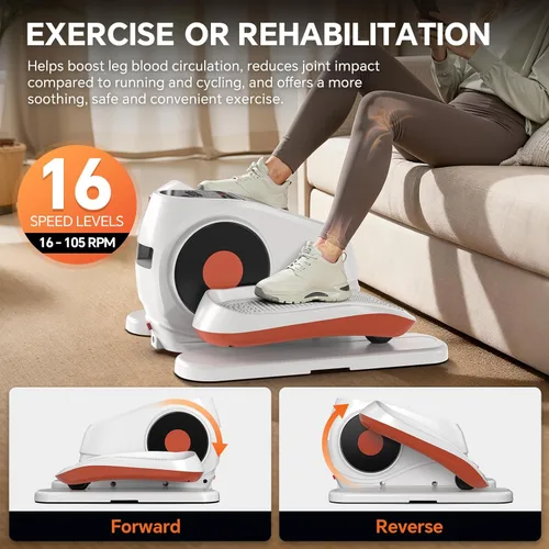 Miniatura 2 de Under Desk Elliptical Machine with Remote Control, 16 Adjustable Speed Electric Ellipse Leg Exerciser Pro As Seen On TV for Senior, Portable Quiet
