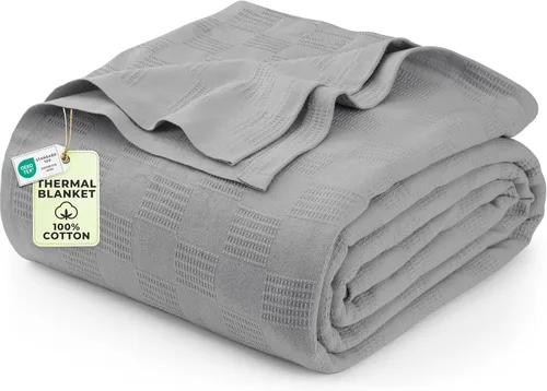 Miniatura 20 de Utopia Bedding Manta térmica 100% algodón, suave, ligera, transpirable, acogedora manta de primavera y verano para cama, decoración del hogar