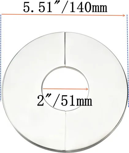 Miniatura 2 de Brida dividida de pared, placa de escudo redonda de acero inoxidable para tubo de 2"/51mm de diámetro, paquete de 4