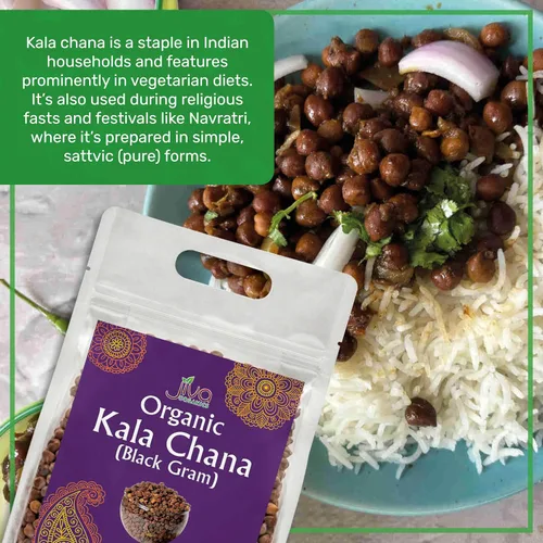 Miniatura 4 de Jiva Organics Bolsa orgánica Kala Chana a granel de 2 libras, gramo negro, garbanzos negros Desi, 100% natural y sin OMG