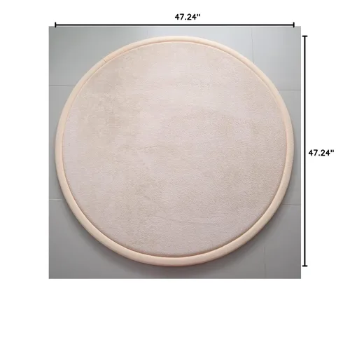 Miniatura 2 de Loartee Alfombra redonda gruesa para niños, alfombra circular de terciopelo coral, alfombra circular de espuma viscoelástica para guardería, sala
