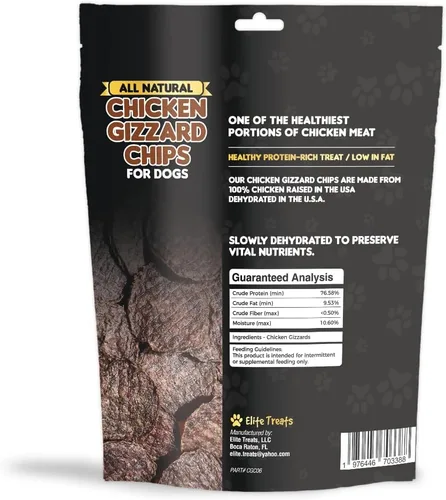 Miniatura 5 de Chips de molleja de pollo: golosinas de entrenamiento naturales para perros, hechas en Estados Unidos, un solo ingrediente, golosinas saludables