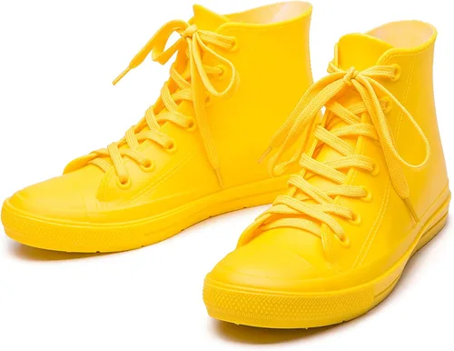 Miniatura 6 de DKSUKO Botas de lluvia para mujer, impermeables, con cordones, antideslizantes, para jardín
