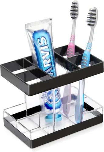 Portacepillos de dientes para baño, organizador de encimera, juego de soportes eléctricos para cepillos de dientes, 5 ranuras para cepillos de