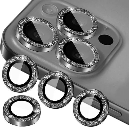 Miniatura 11 de Protector de lente de cámara compatible con iPhone 11, 11 Mini, 11 Pro y iPhone 11 Pro Max (paquete de 3 + 1), purpurina brillante, funda de cámara