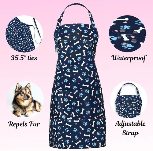 Miniatura 3 de Plum Hill Delantal Impermeable para Aseo de Perros, Vestimenta para Peluquero, Batas para Lavado de Mascotas