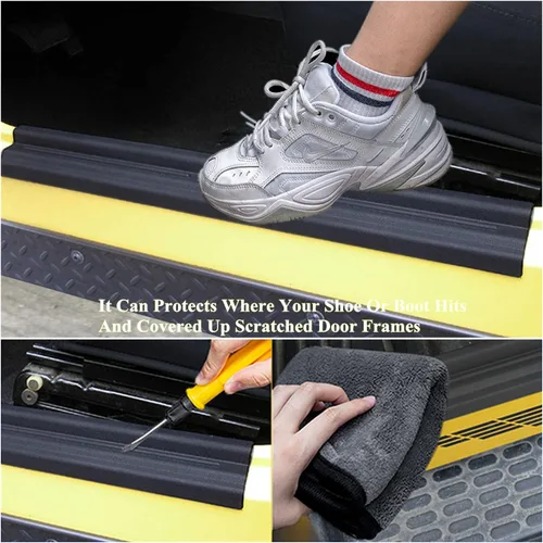Miniatura 4 de YOCTM 2 protectores del umbral de la puerta del automóvil, protector antiarañazos de puerta, protectores de borde compatibles con Jeep Wrangler TJ