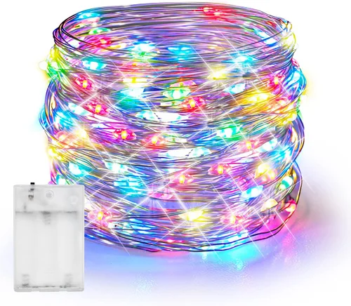 Miniatura 21 de Dazzle Bright - Guirnalda de luces de hadas de Halloween, 60 luces LED de 20 pies de alambre de cobre a batería y resistente al agua, decoraciones