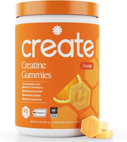 Miniatura 10 de Create - Gomitas de creatina monohidratada con 1.5 g de creatina por gomita para fuerza muscular, resistencia, recuperación y concentración